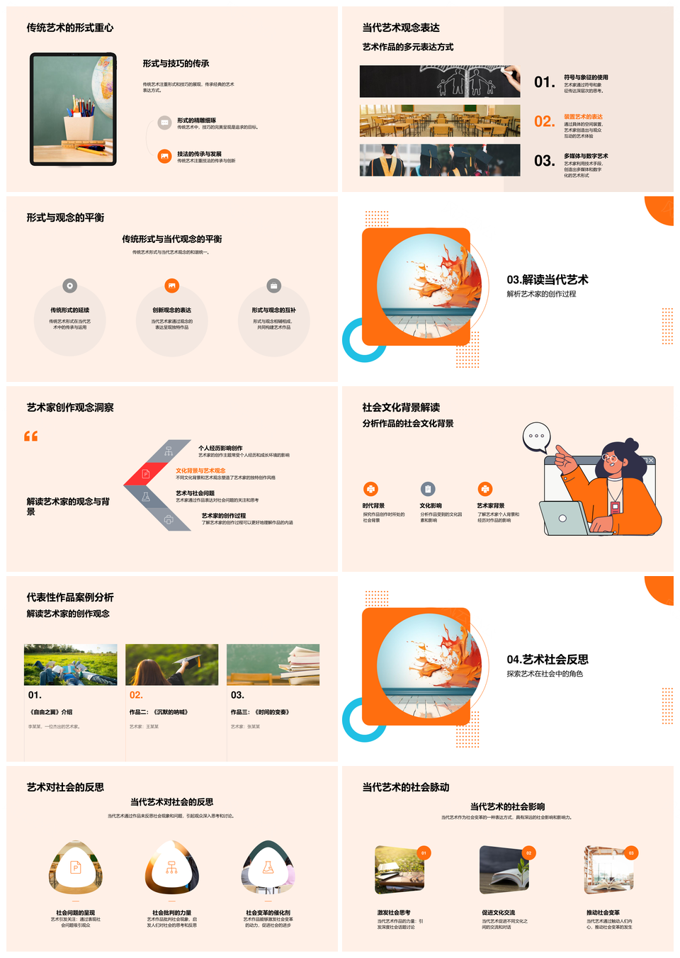 当代艺术观念教育流派社会变革解析PPT模板