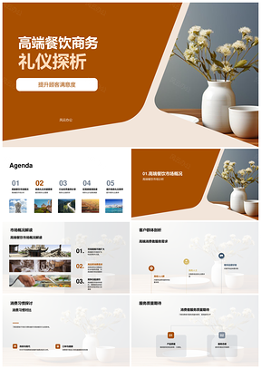 高端餐饮商务礼仪培训提升顾客满意研究PPT模板