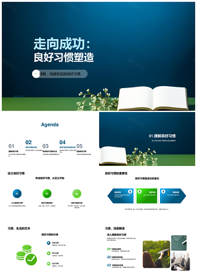 师生共践习惯阶梯助学生成功PPT模板