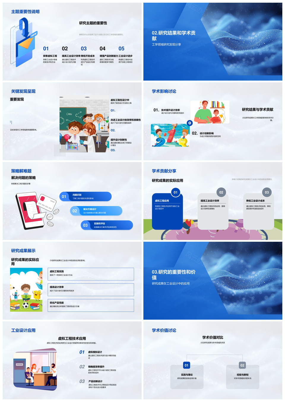 工业设计虚拟工程本科研究问题解决应用PPT模板