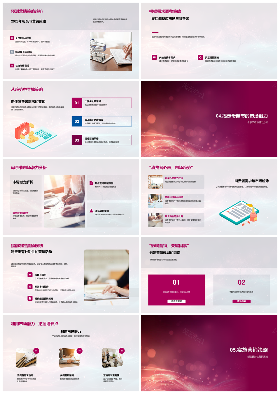 母亲节市场消费趋势及情感商品营销策略分析PPT模板