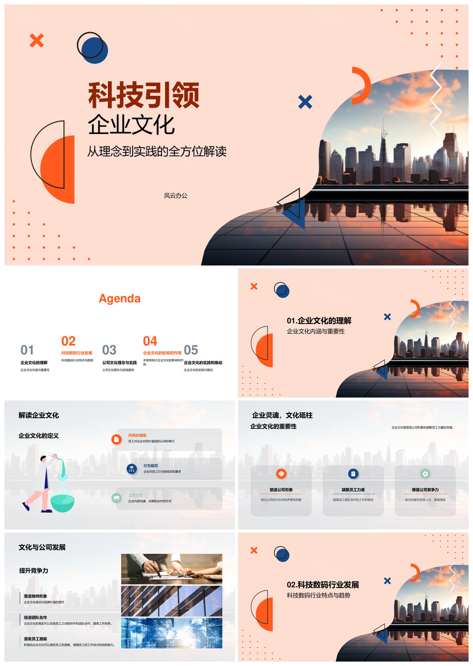 科技引领构建数字化企业文化重要性PPT模板