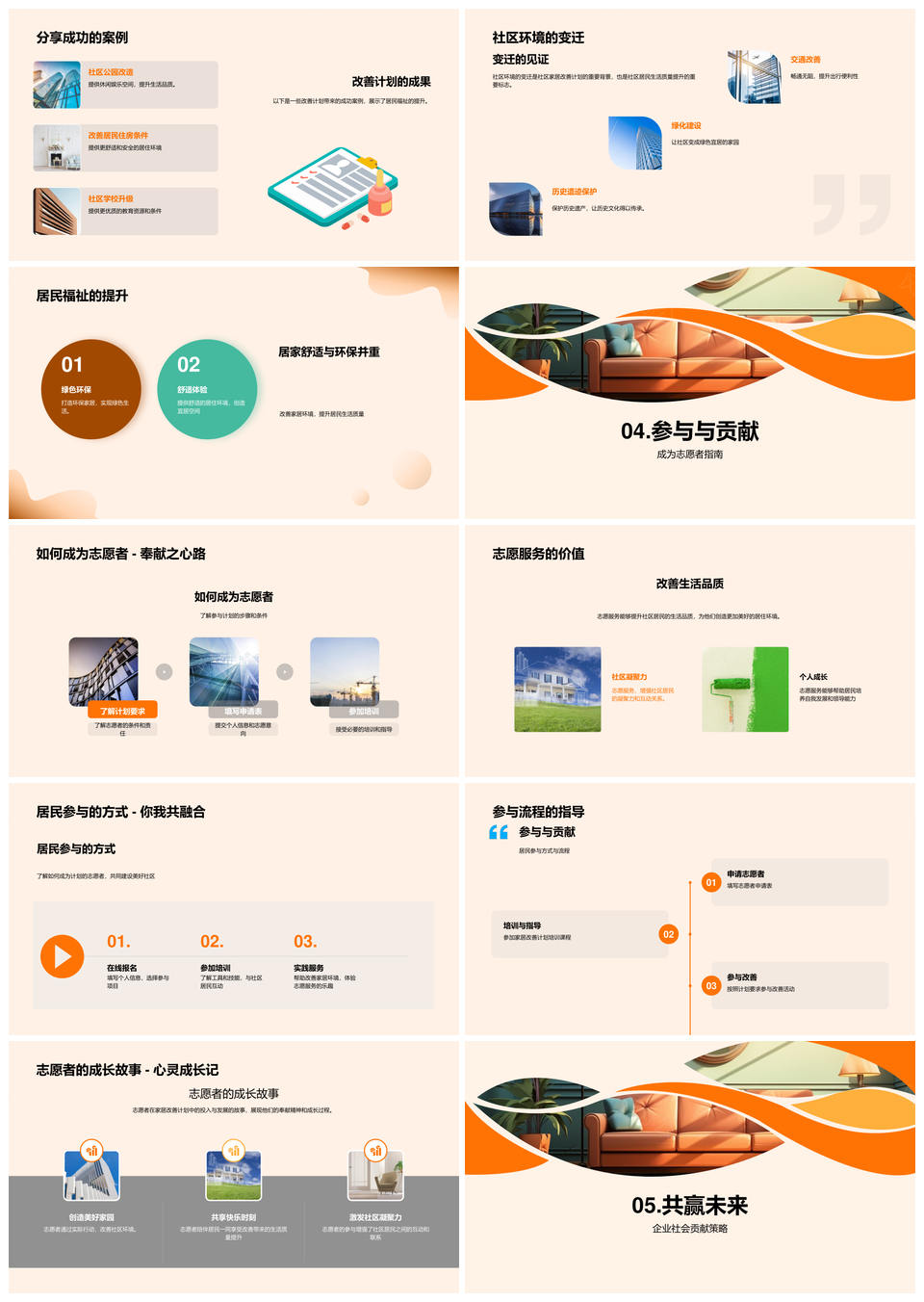 社区共建家居改善提升生活品质PPT模板