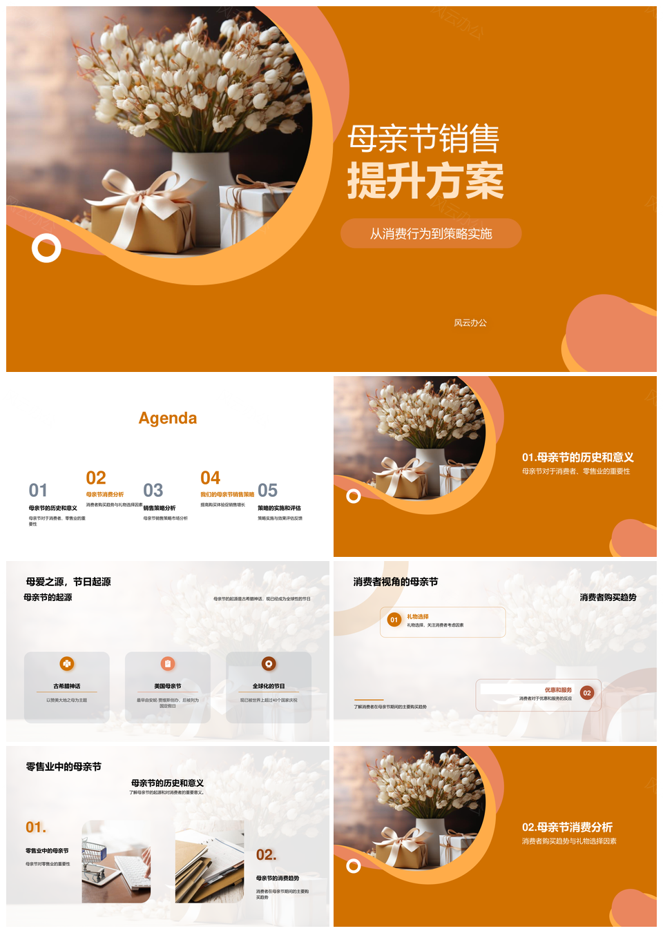 母亲节花束销售策略消费趋势与体验优化PPT模板