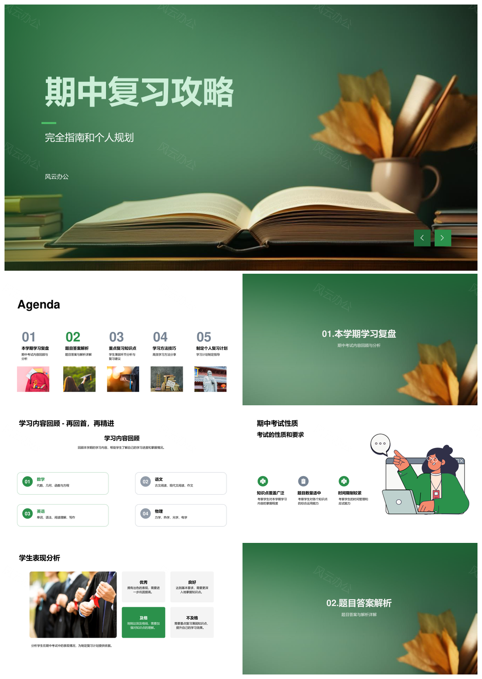 期中复习规划重点解析技巧分享PPT模板
