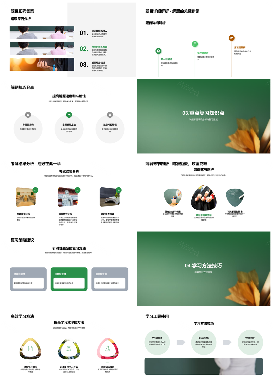 期中复习规划重点解析技巧分享PPT模板