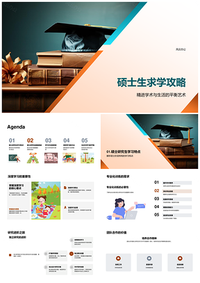 硕士深度学习研训协作高效毕业攻略PPT模板