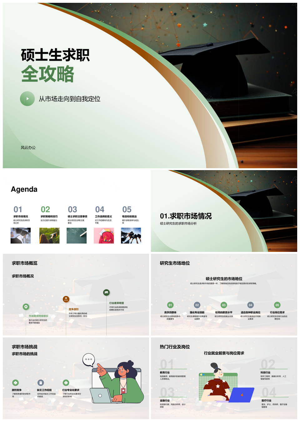 硕士求职策略定位与毕业规划指南PPT模板