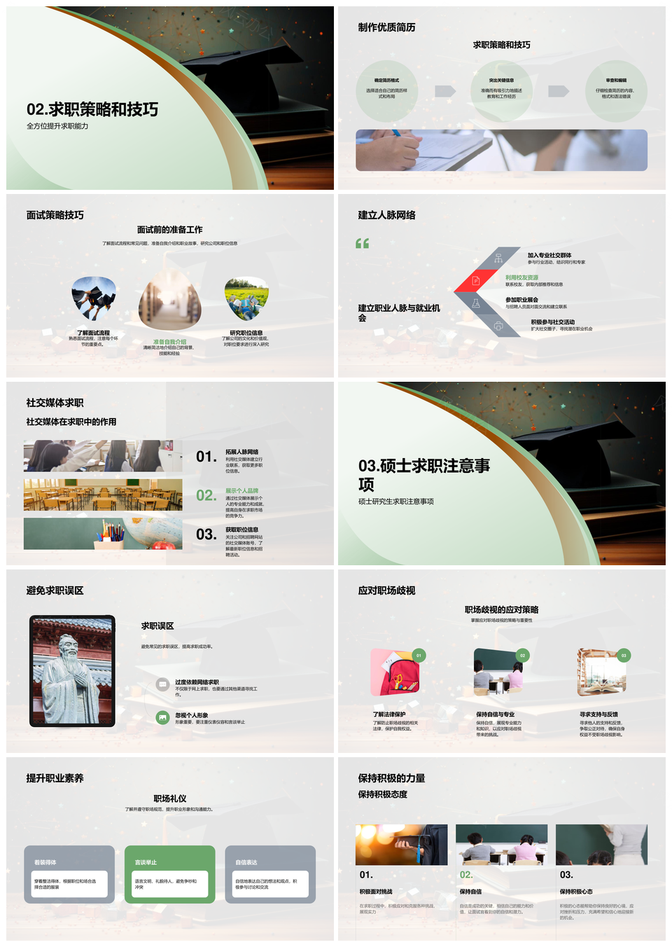 硕士求职策略定位与毕业规划指南PPT模板
