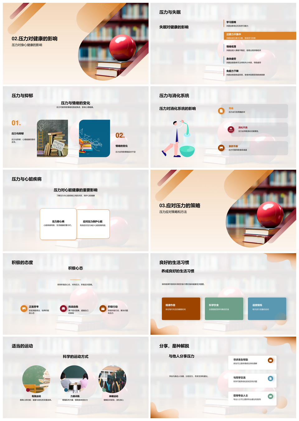 高三学生多重压力应对健康管理策略PPT模板