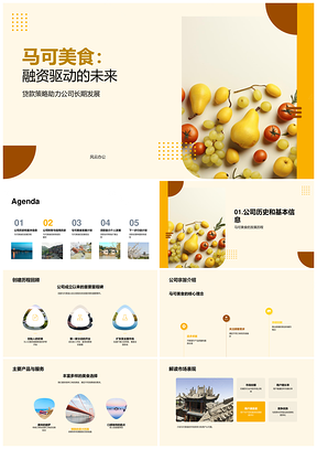 马可美食融资策略驱动餐饮业贷款信用发展PPT模板