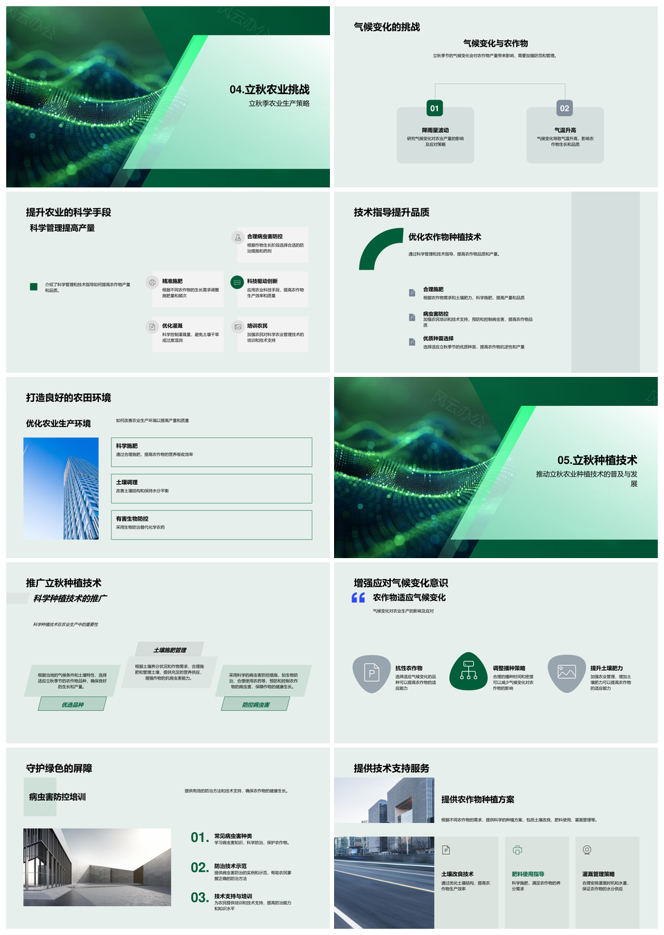 立秋农作物生长科技环境水温和病虫害防控PPT模板