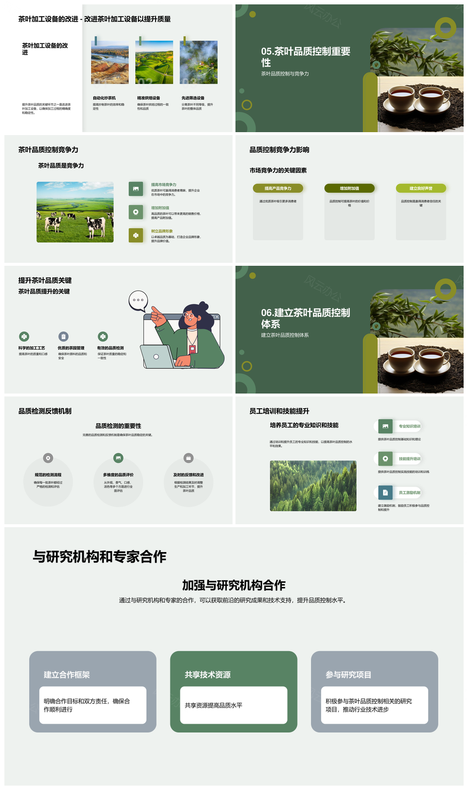 茶叶品质工艺控制提升多维度评价PPT模板