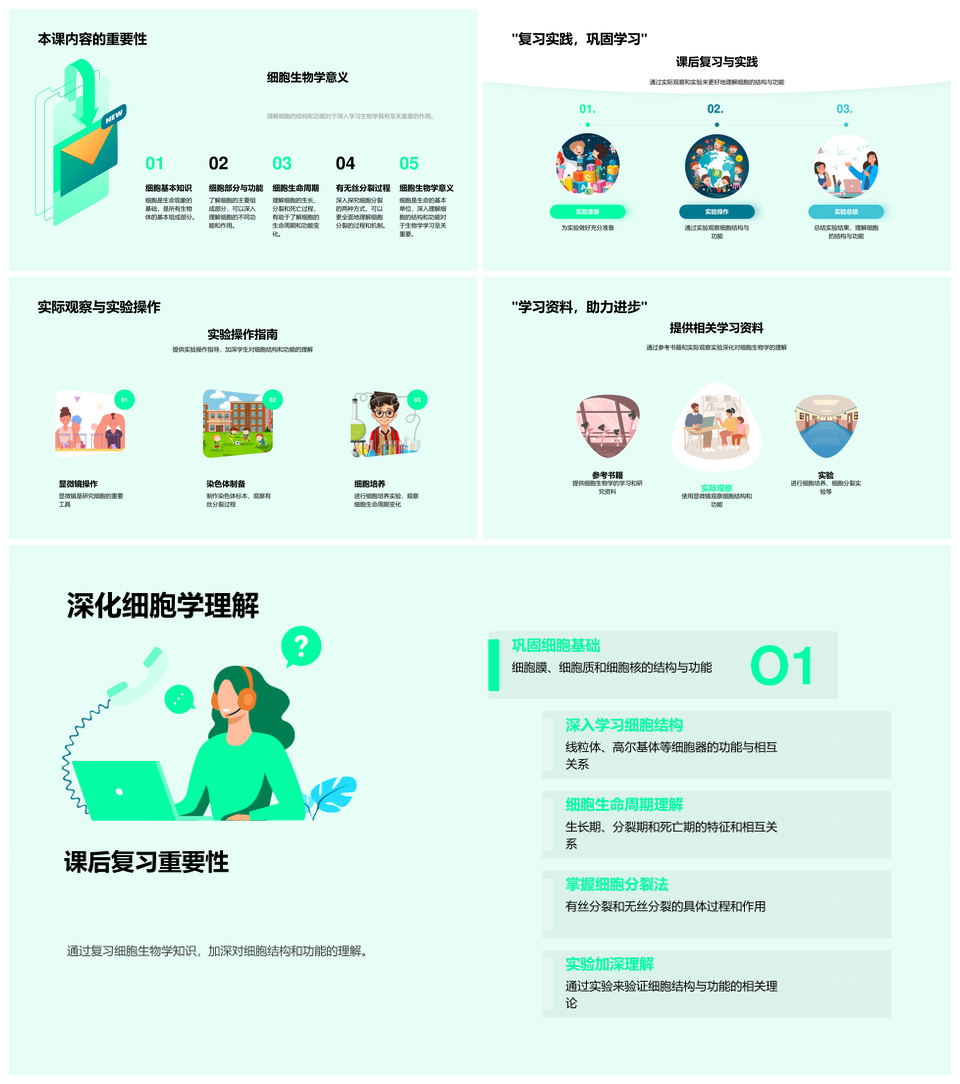 细胞结构功能有丝无丝分裂周期膜核线粒体PPT模板