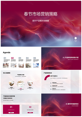 春节消费市场产品曝光与销量策略PPT模板