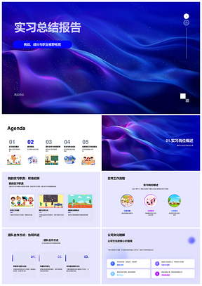 实习总结职业成长与技能提升PPT模板