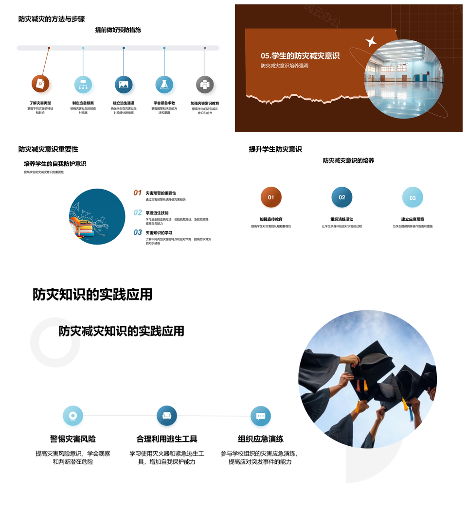 学生防灾减灾安全教育护校园平安PPT模板