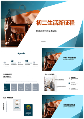初二新征程挑战应对学科转压社交时管心压PPT模板
