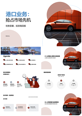 汽车运输港口业务市场资源整合服务总结汇报PPT模板