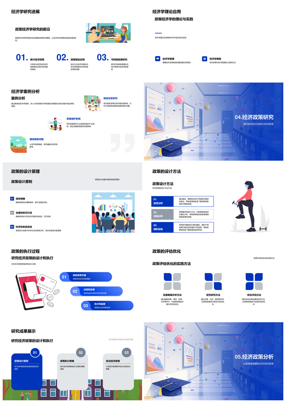经济政策分类制定执行答辩报告PPT模板