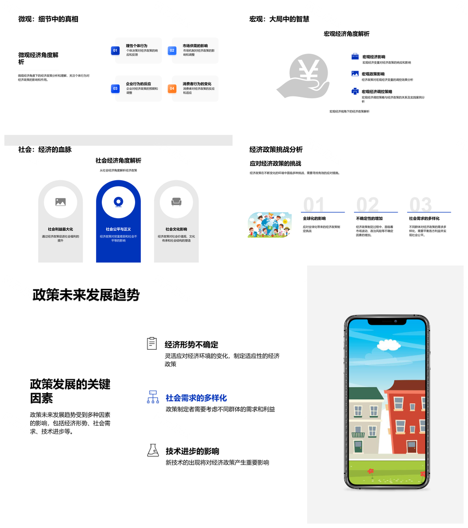 经济政策分类制定执行答辩报告PPT模板