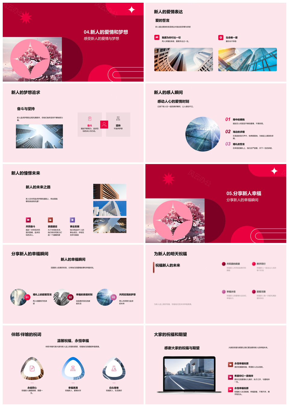 新人爱情成长旅程青春旅行婚典幸福视频PPT模板