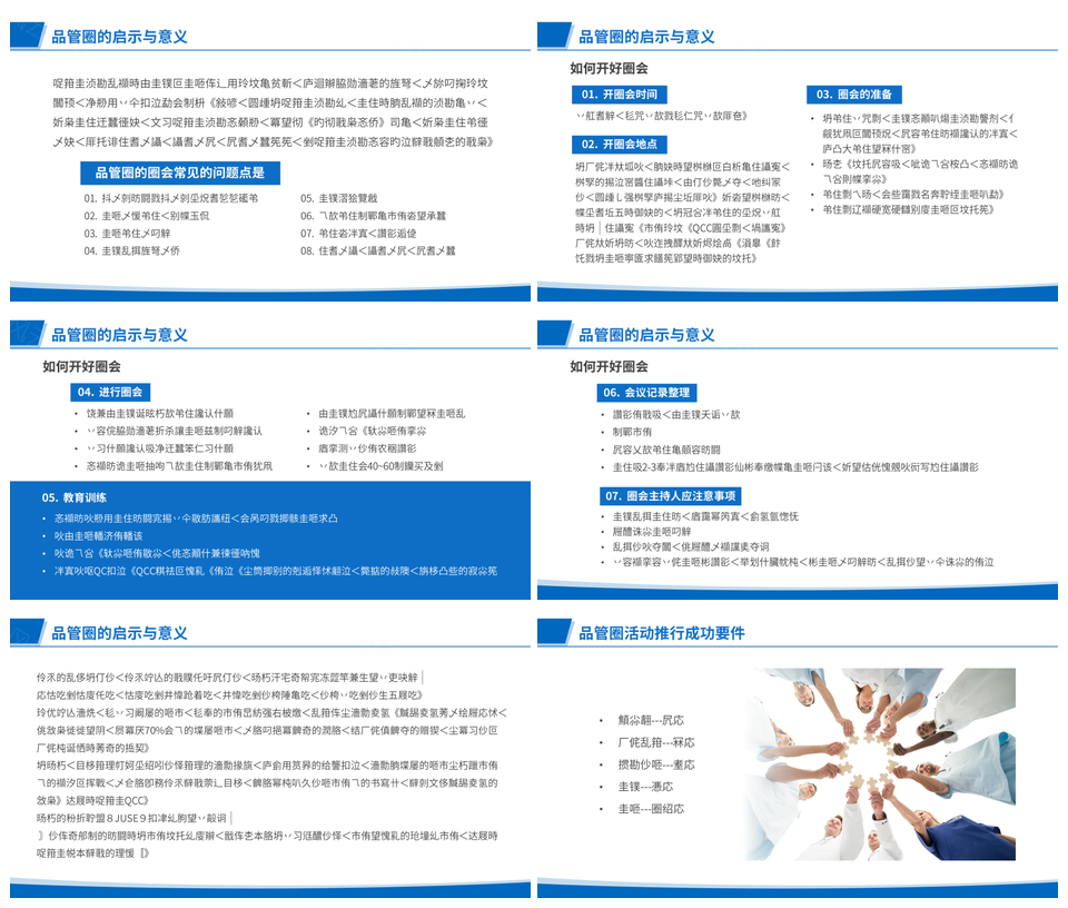 蓝色简约医护品管圈质量管理培训PPT模板
