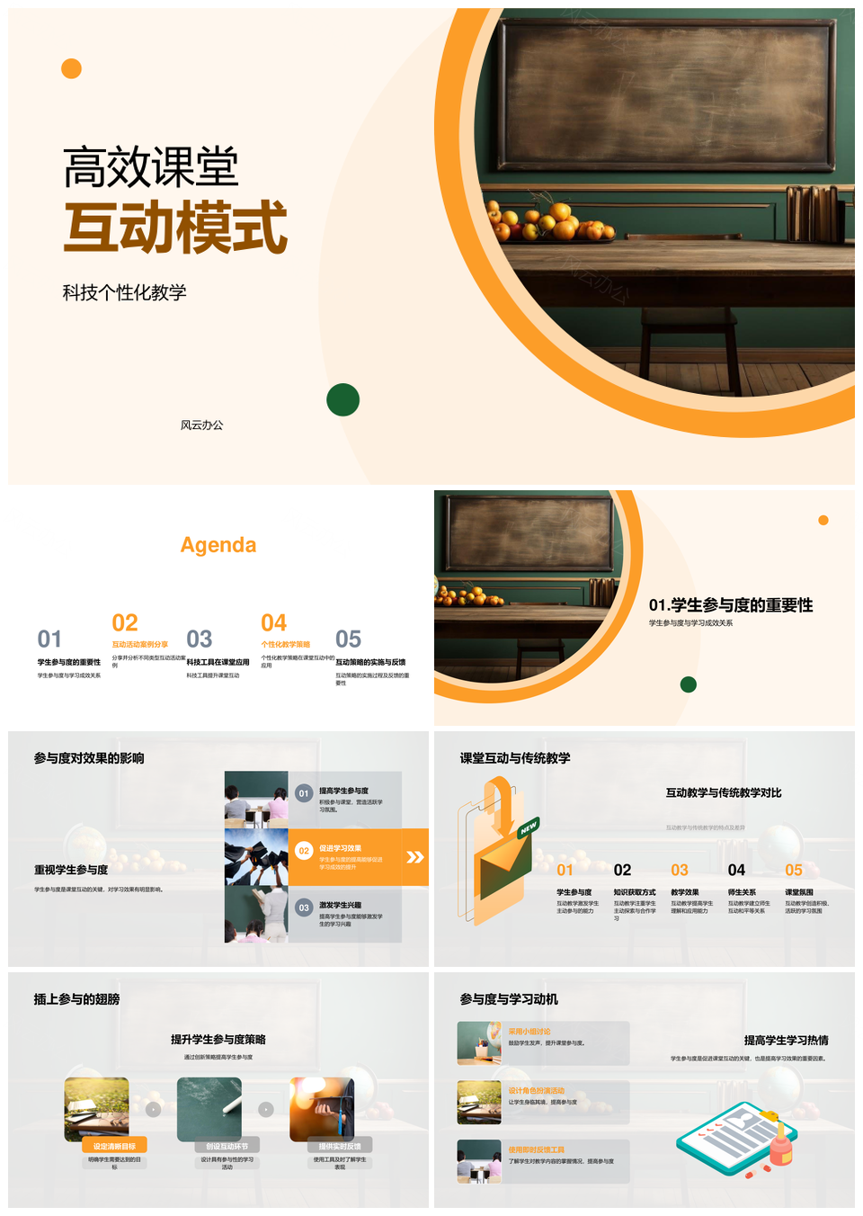 科技工具分层互动高效课堂参与提升PPT模板