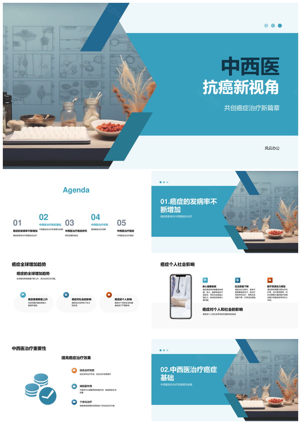 中西医结合抗癌治疗突破进展PPT模板