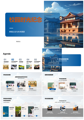 校园时光毕业相册校友活动教育培训学校建筑PPT模板