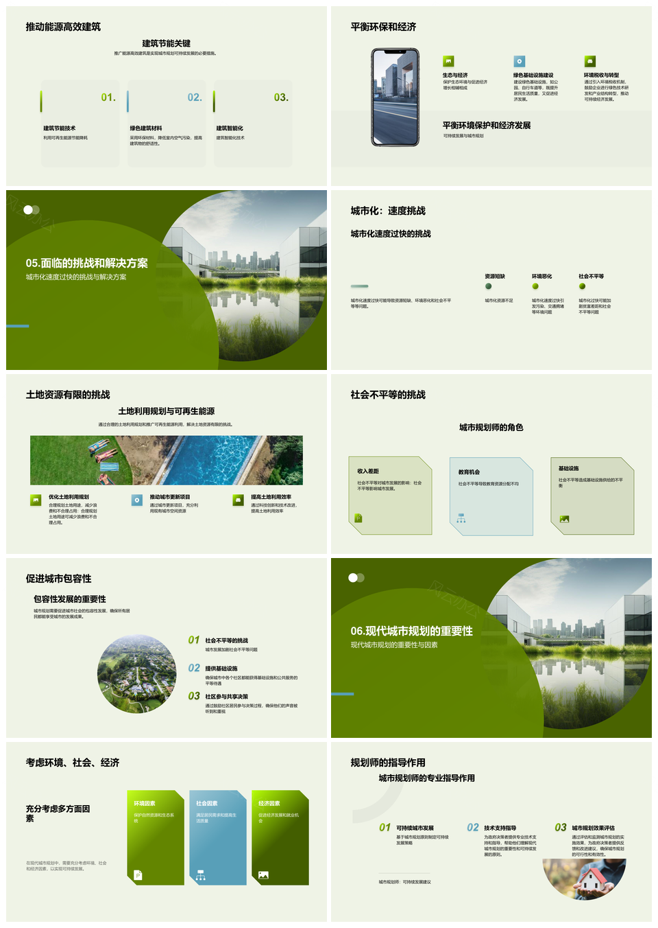 可持续城市建筑地产规划决策环保经济PPT模板