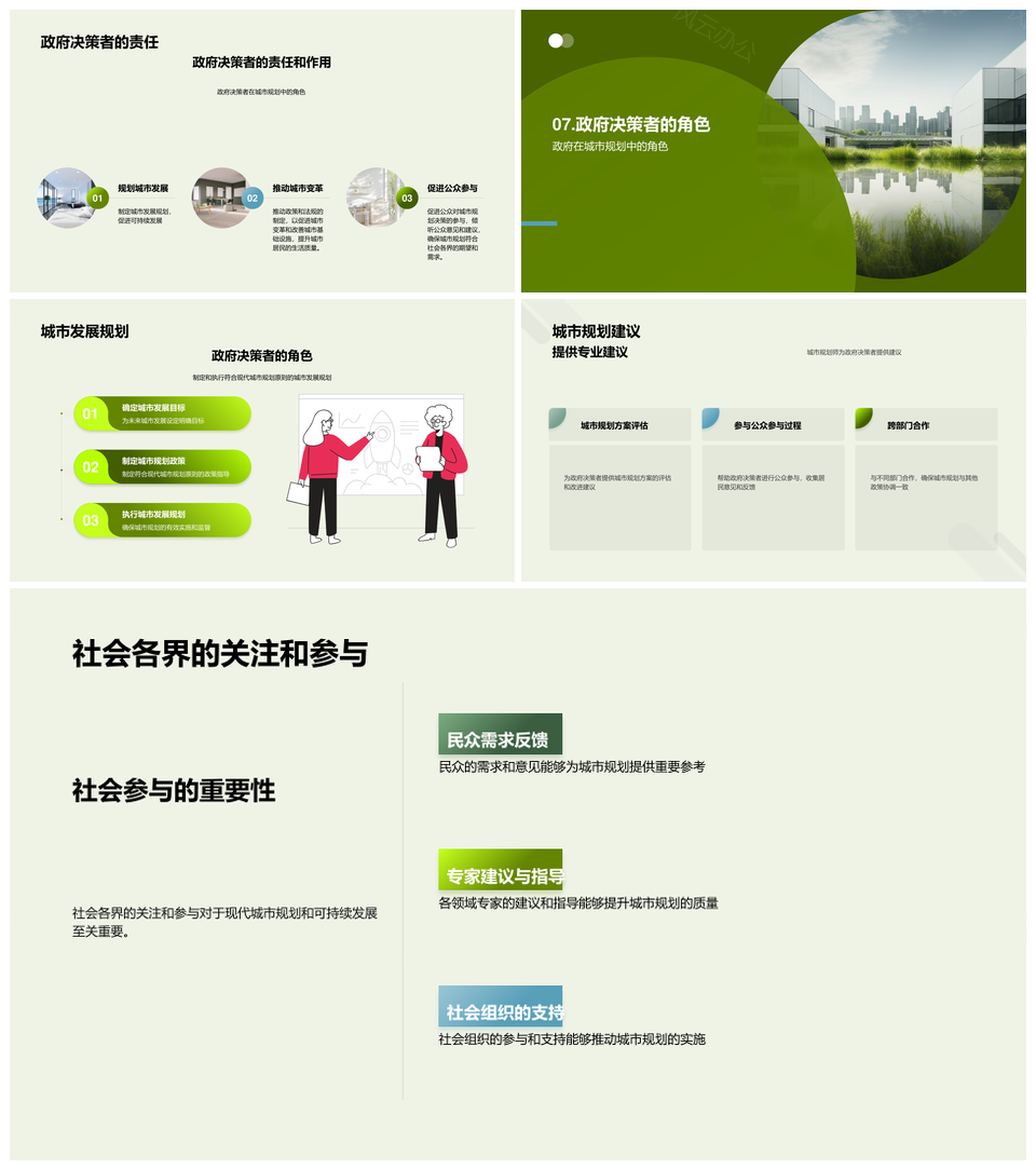 可持续城市建筑地产规划决策环保经济PPT模板