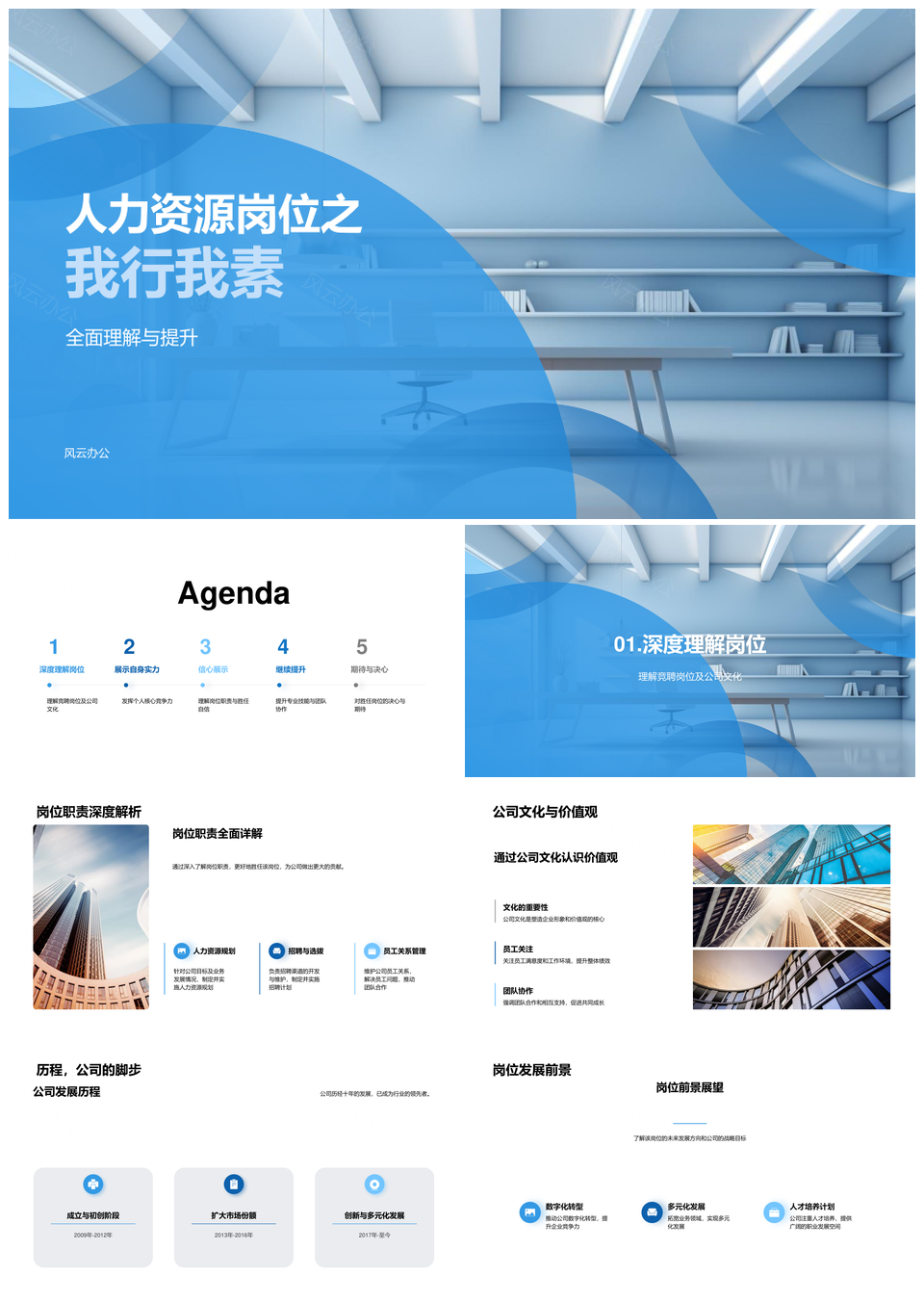 人力资源竞聘核心协作经验提升文化效益PPT模板