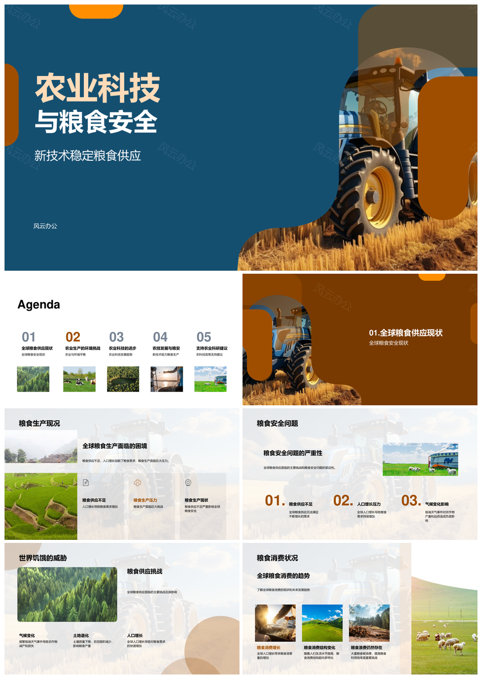 农业科技保障全球粮食安全与环保新策PPT模板