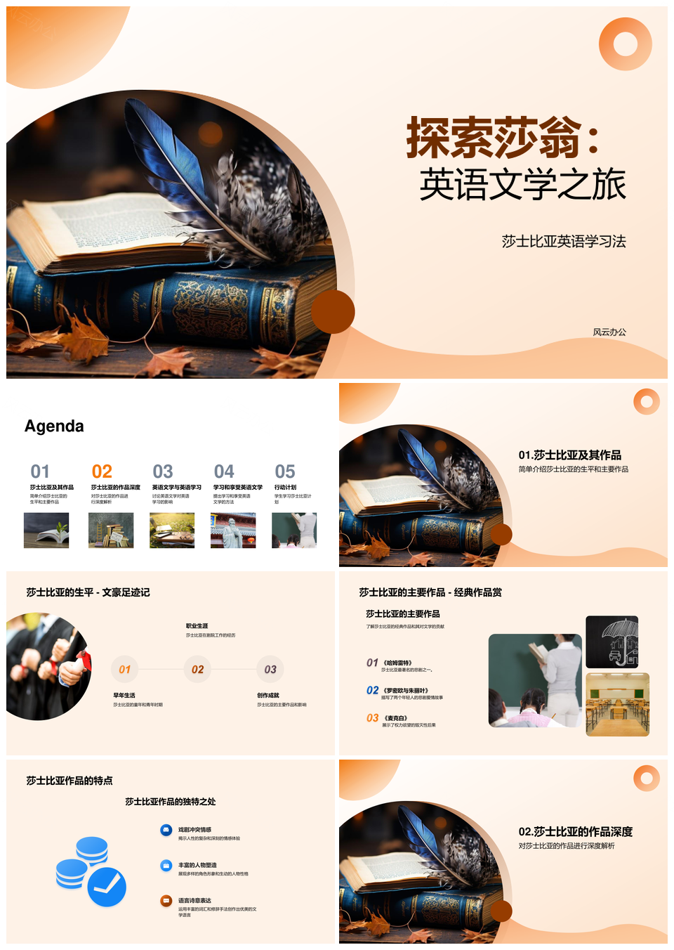 高中英语多维品莎翁人性语言艺术PPT模板