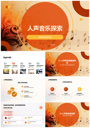 初中人声音乐分类应用与歌词情感教学PPT模板
