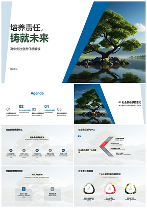 社会责任培养助力高中学业未来PPT模板