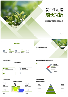 初中生心理健康成长与发展问题支持PPT模板