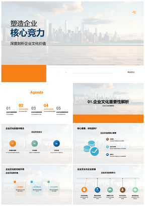 企业文化战略决策投资塑核心竞力擎企业摩天发展PPT模板