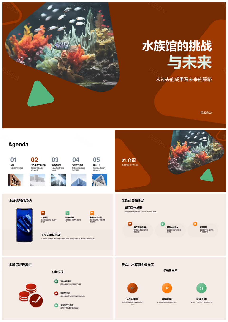 水族馆部门成果挑战展示活动新品预算未来PPT模板