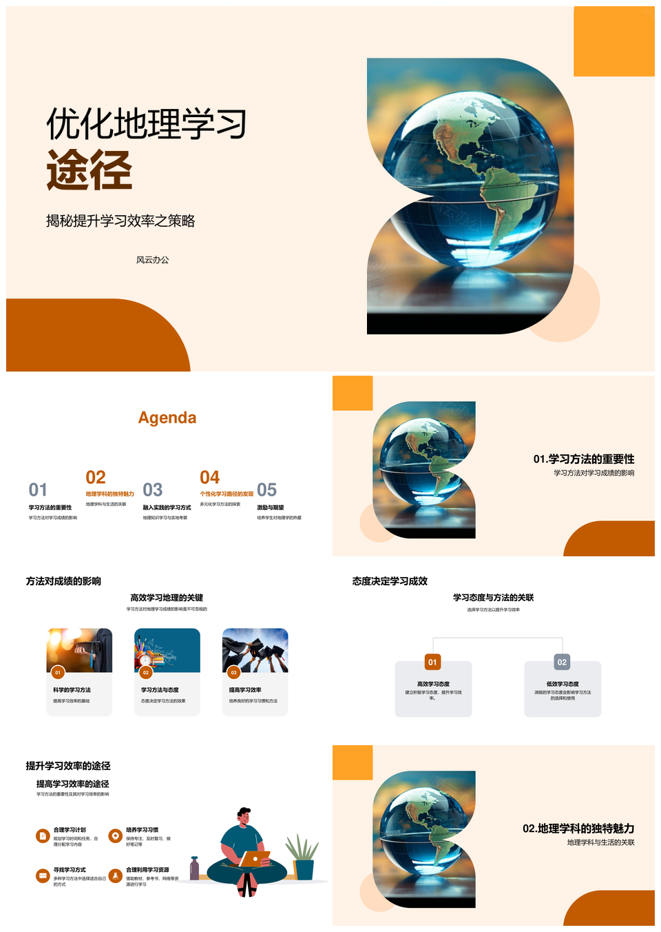 优化地理学习途径理论实践提升效率PPT模板