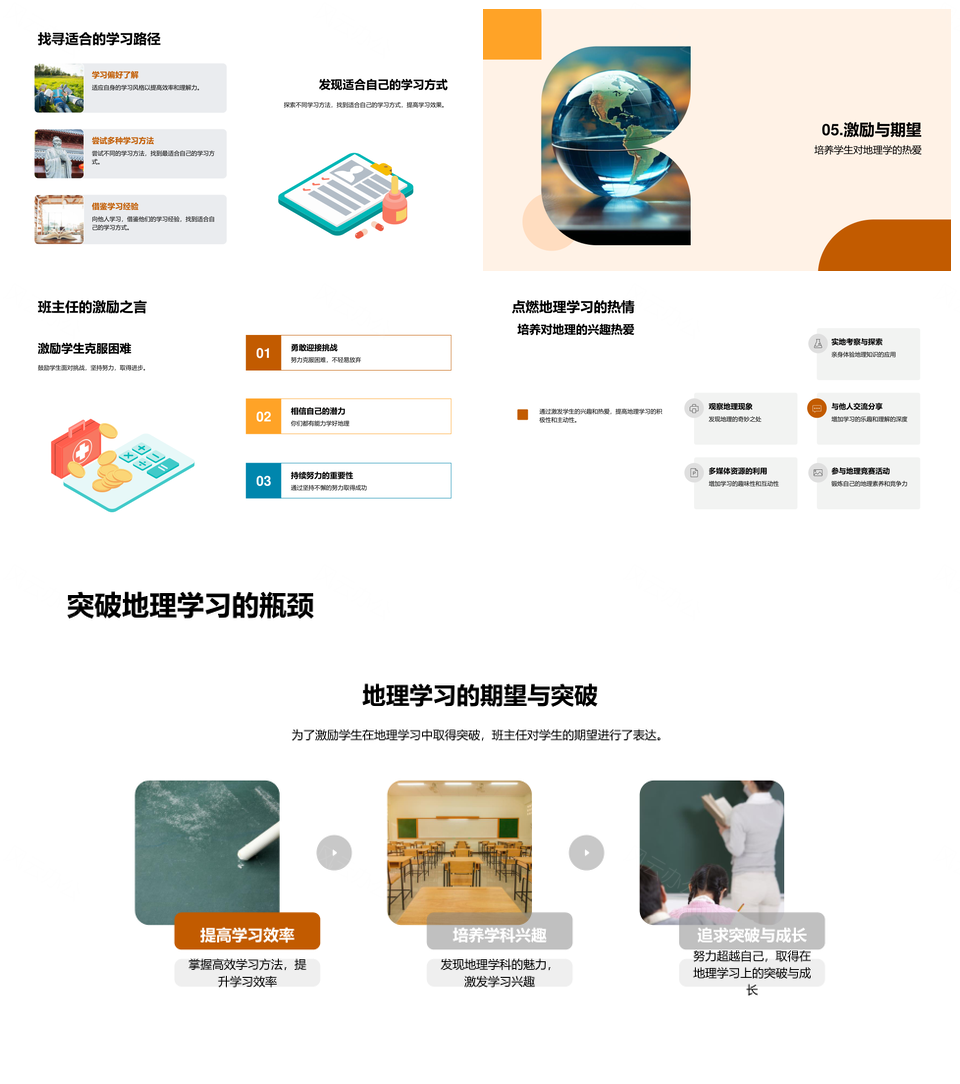 优化地理学习途径理论实践提升效率PPT模板