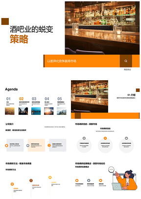 酒吧行业年轻人目标市场竞争策略调研PPT模板