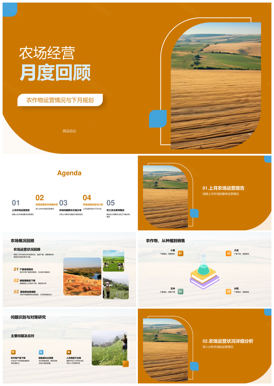 农场经营月度产销分析及规划PPT模板