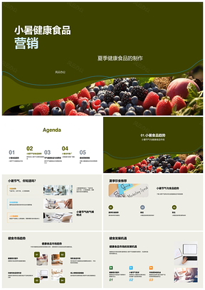 小暑健康食品清凉草本节气营销趋势品质需求PPT模板
