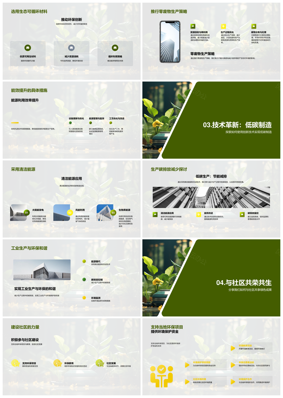 绿色制造可持续生态循环零废低碳PPT模板