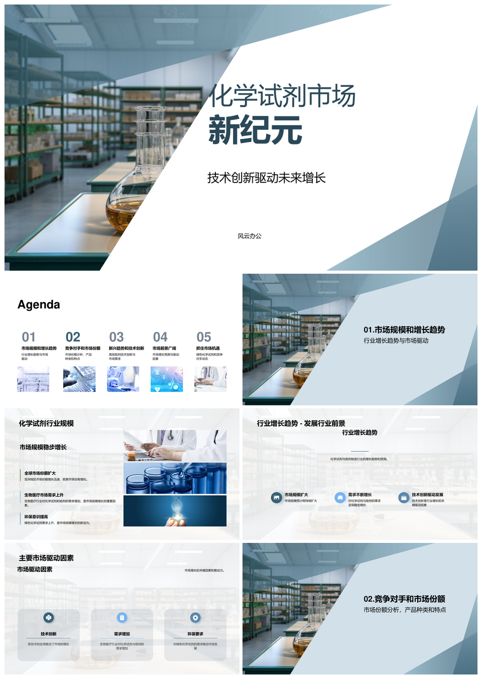 化学试剂助剂市场规模趋势及竞争分析PPT模板
