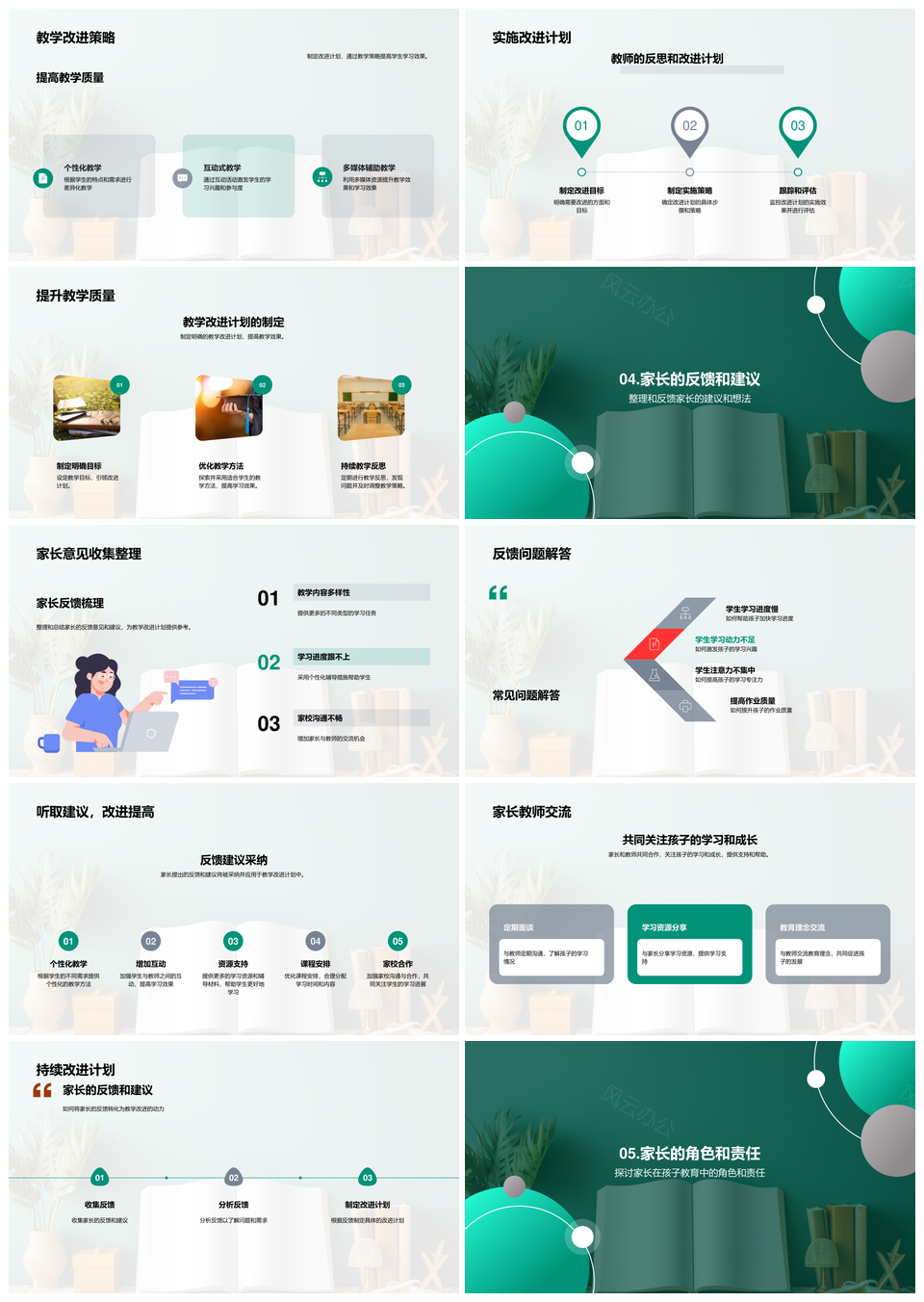 家校评估反馈促进教育反思提升PPT模板