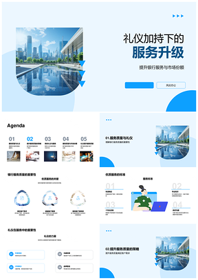 银行商务礼仪培训升服务赢市场份额PPT模板