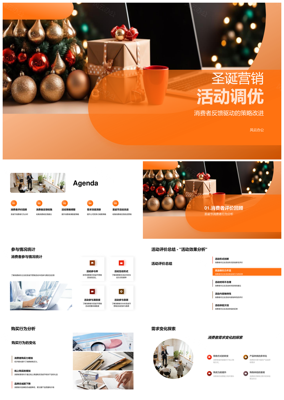 圣诞营销活动调优策略消费反馈分析PPT模板